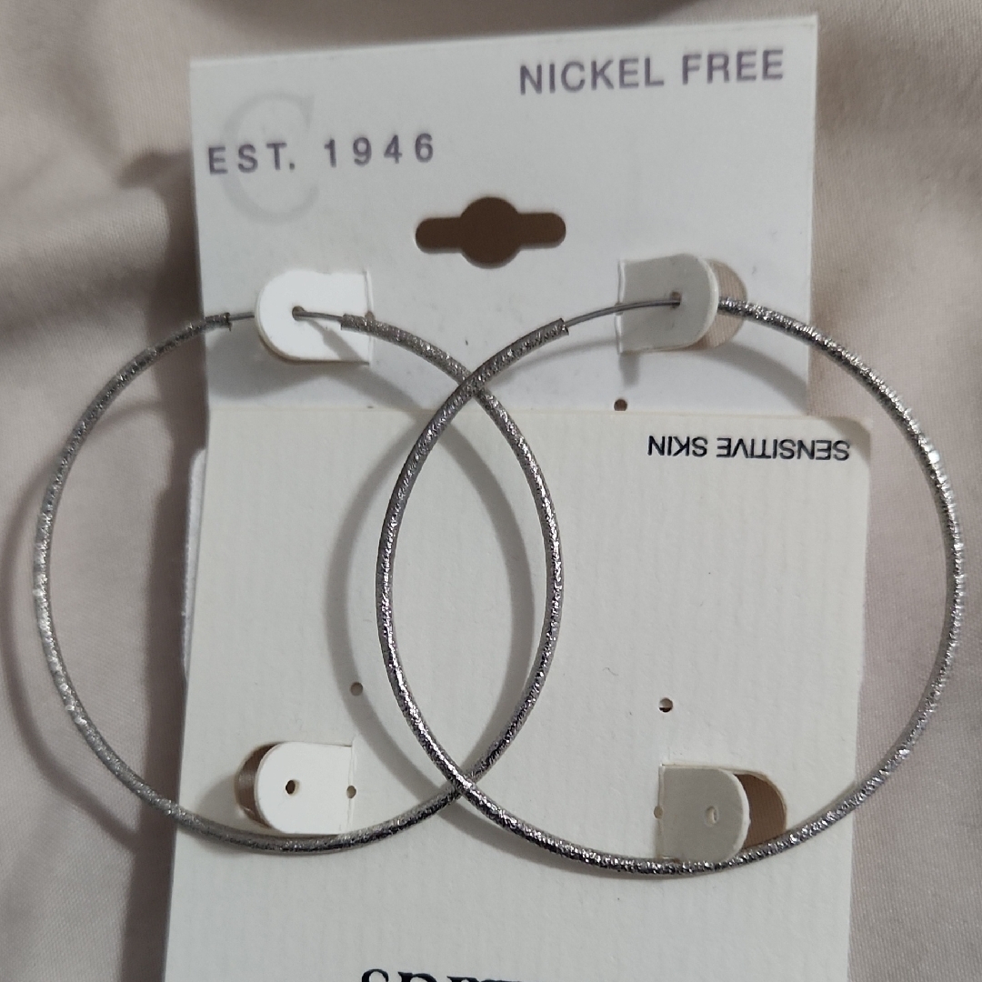 Silver Color Hoop Earrings By Est.1946 Nwt